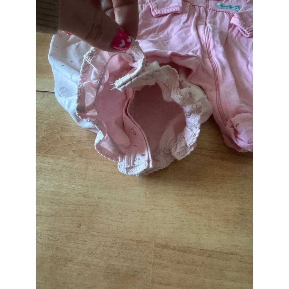 Mud‎ Pie Just One Year Carter's Baby Girl Pink Star Gown Footie Set 0 3 Months